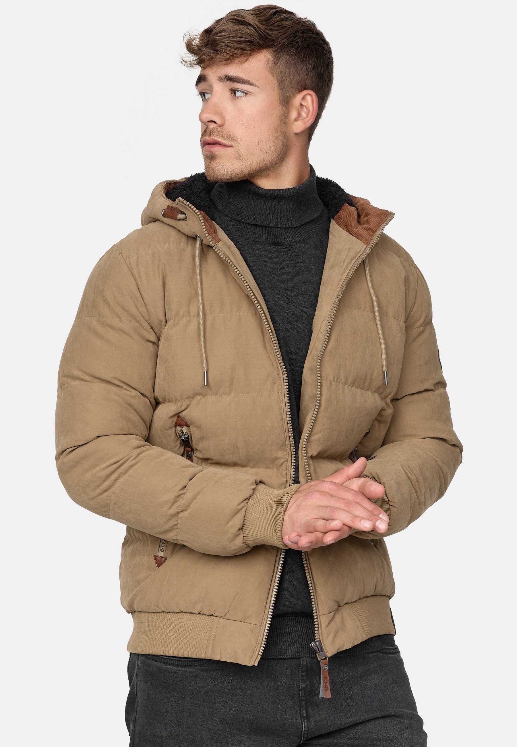 INDICODE Winterjacke Herren Adeline Jacke Winter Herrenjacke mit Teddyfutter, gefütterte Kapuze – Bild 4 von 5