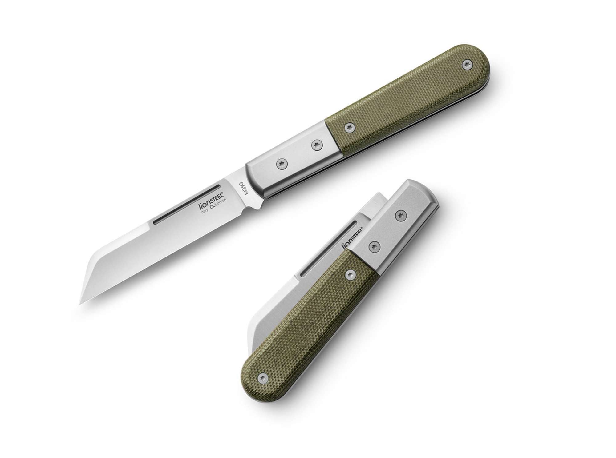 LionSteel Taschenmesser Taschenmesser Dom Barlow Canvas Micarta Green