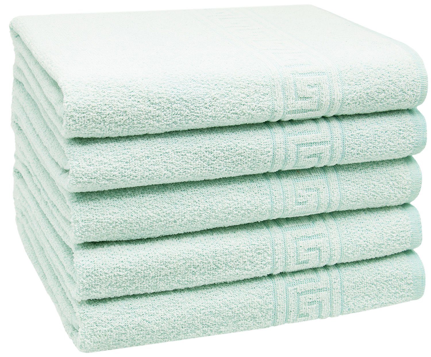 (5-St), ZOLLNER Polyester, 20% 70 140 vom 80% cm, Baumwolle, x Glattvelours Hotelwäschespezialisten grün Duschtücher,