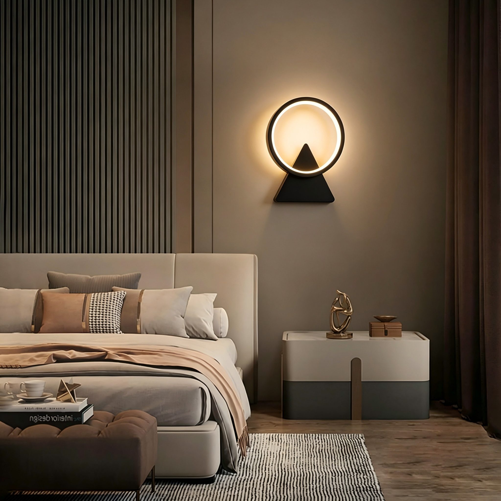 BlingBin Wandleuchte 8 W runde LED Wandlampe 3000 K warmweiß, 800 lm, Innenbeleuchtung, LED fest integriert, Warmweiß, Innen Wandbeleuchtung für Wohnzimmer, Schlafzimmer, Flur und Treppen