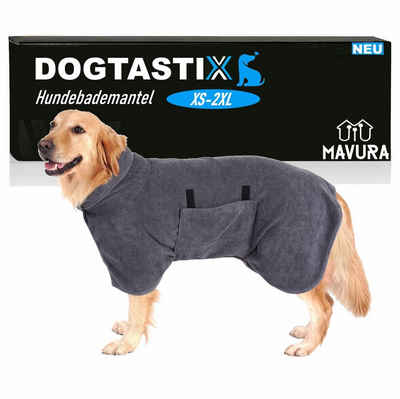 MAVURA Hundebademantel DOGTASTIX Hunde Bademantel schnelltrocknend kleine & große Rassen, - Mikrofaser - saugstark & maschinenwaschbar - verstellbar