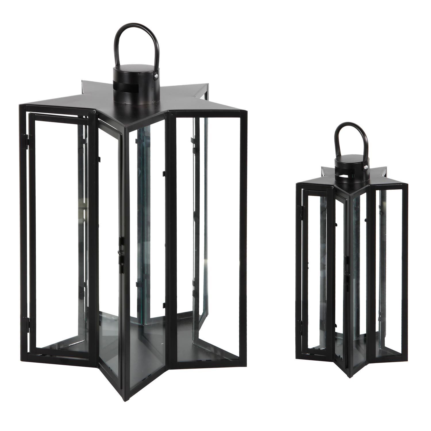 Mojawo Laterne 2tlg Laternen Set Gartenlaterne Windlicht Sternform XXL Form günstig online kaufen