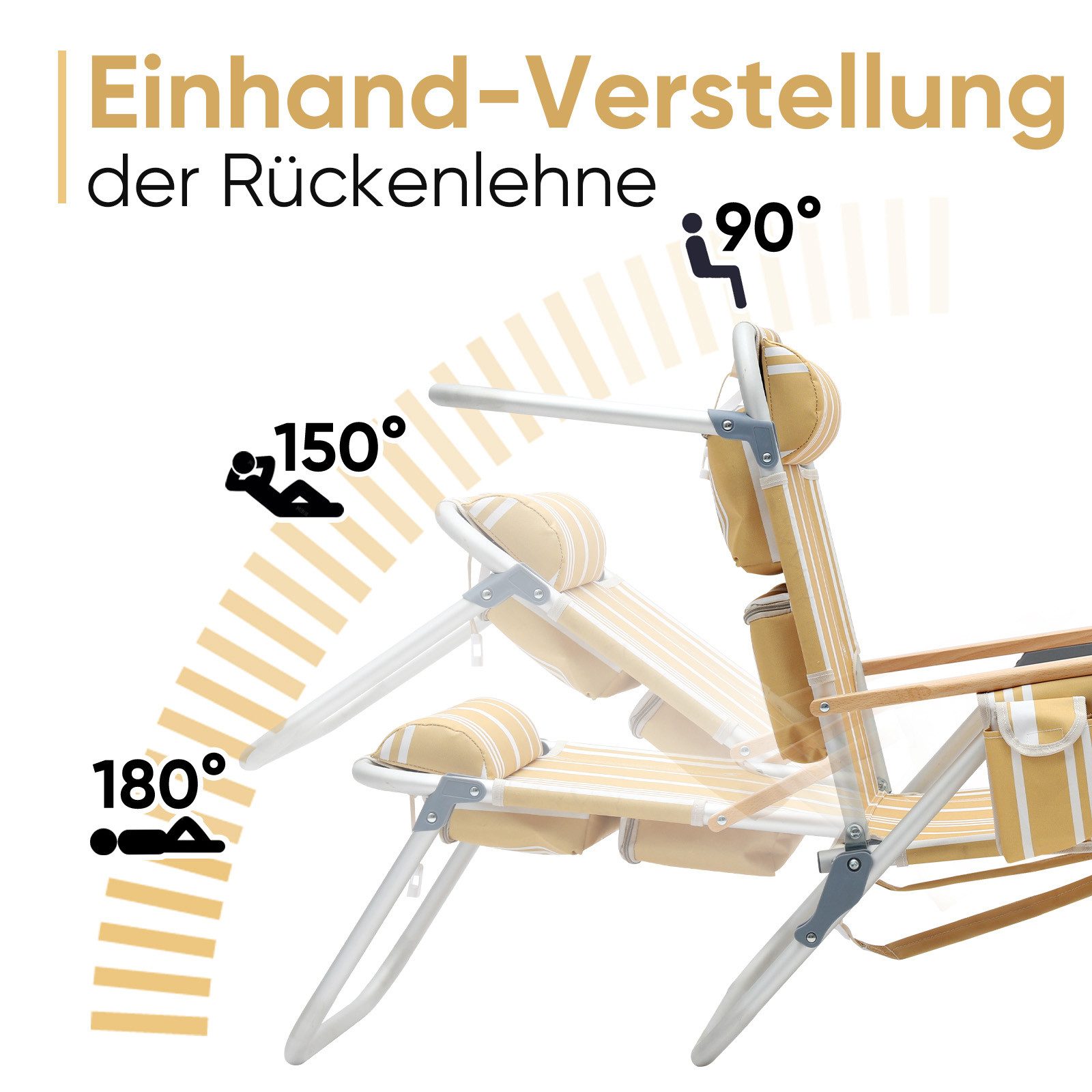 Sekey Campingstuhl Alu Strandstuhl Faltbar Liege Klappstuhl mit verstellbar günstig online kaufen