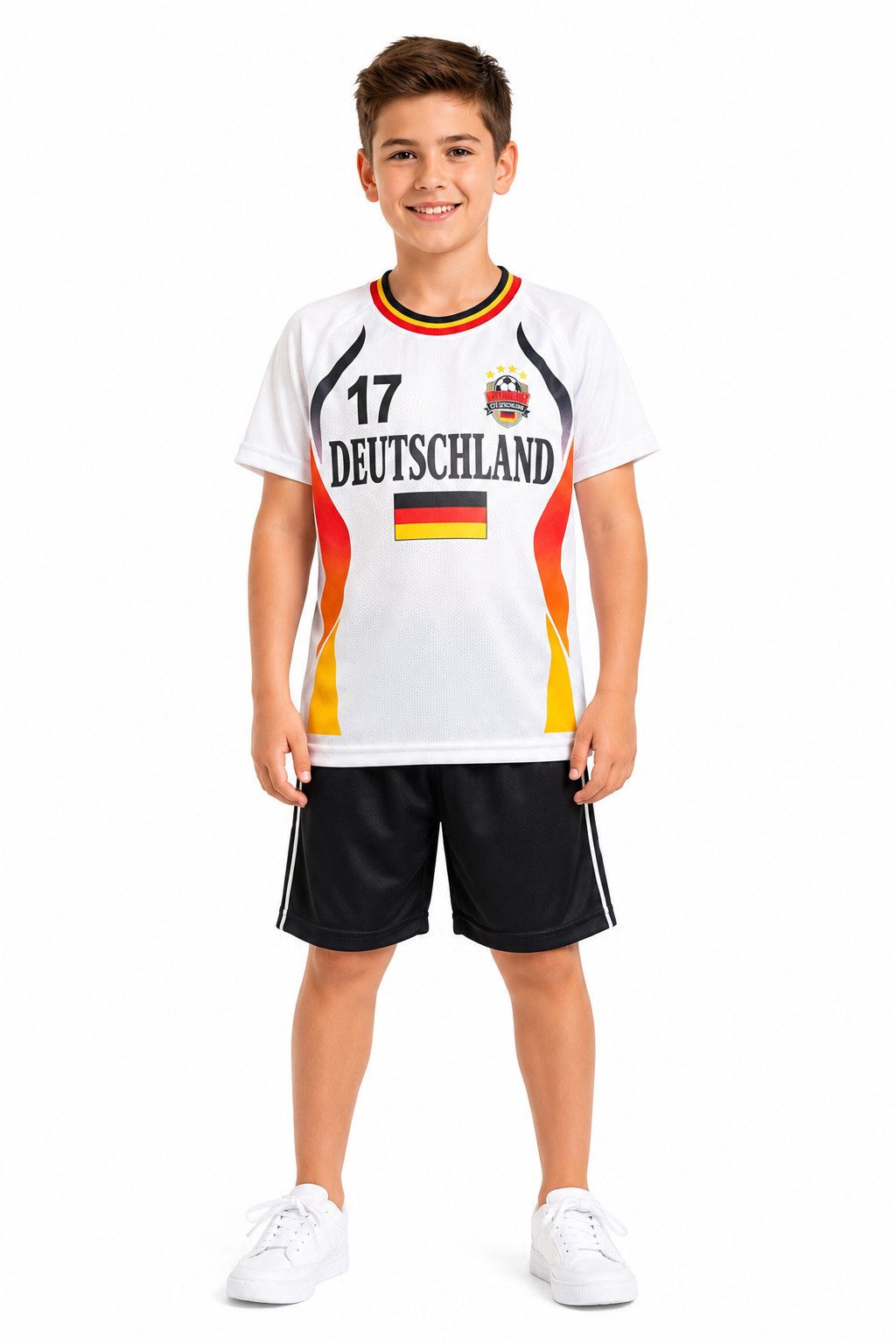 Fashion Boy Fußballtrikot Fußball Fan Set Deutschland Germany Trikot + Shorts 2026, JS780 (Set, 2, Shirt+Shorts)