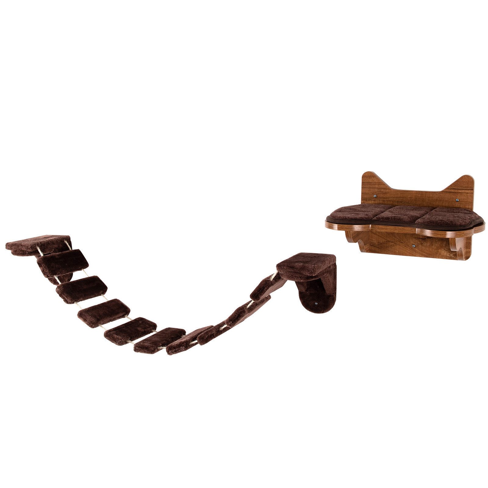KOMFOTTEU Katzen-Kletterwand, Katzentreppe Wand, aus Holz günstig online kaufen