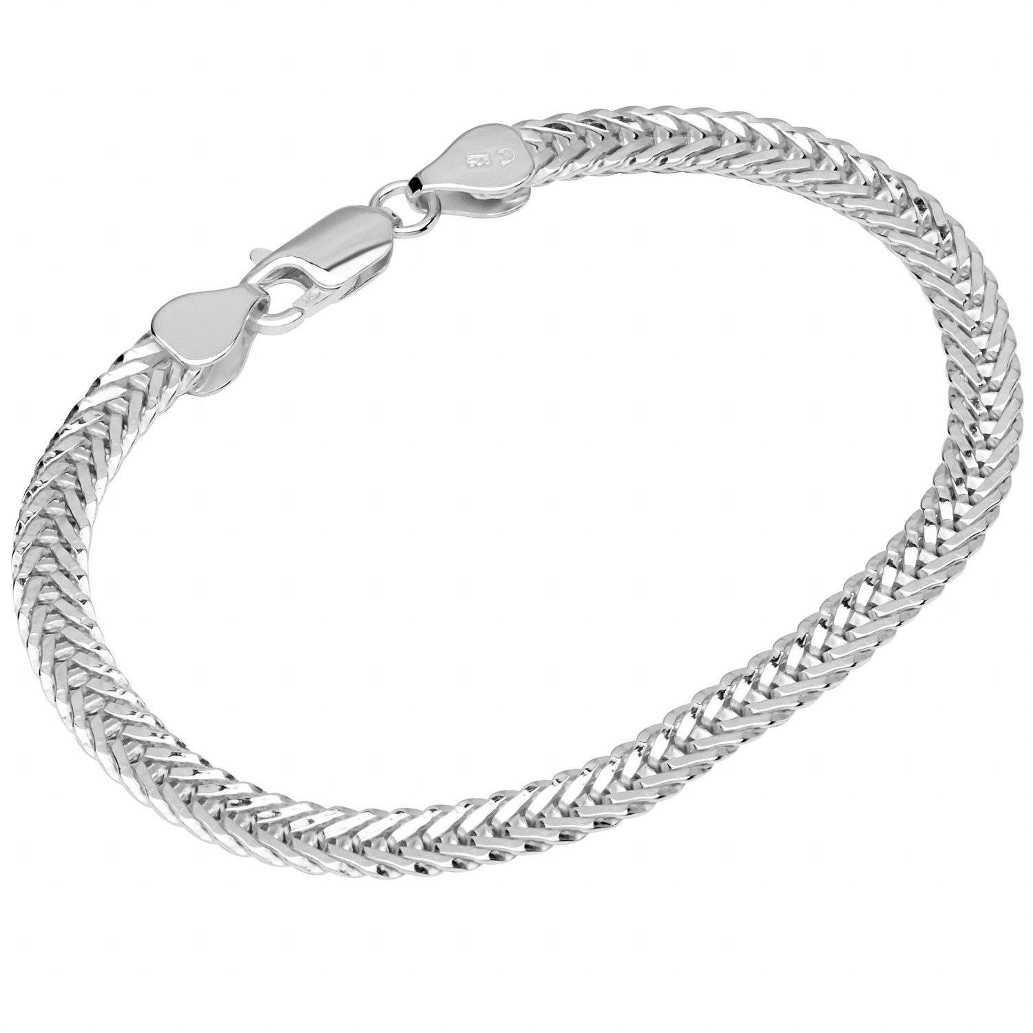 NKlaus Silberarmband Armband 925 Sterling Silber 19cm Fuchsschwanzkette | Silberarmbänder