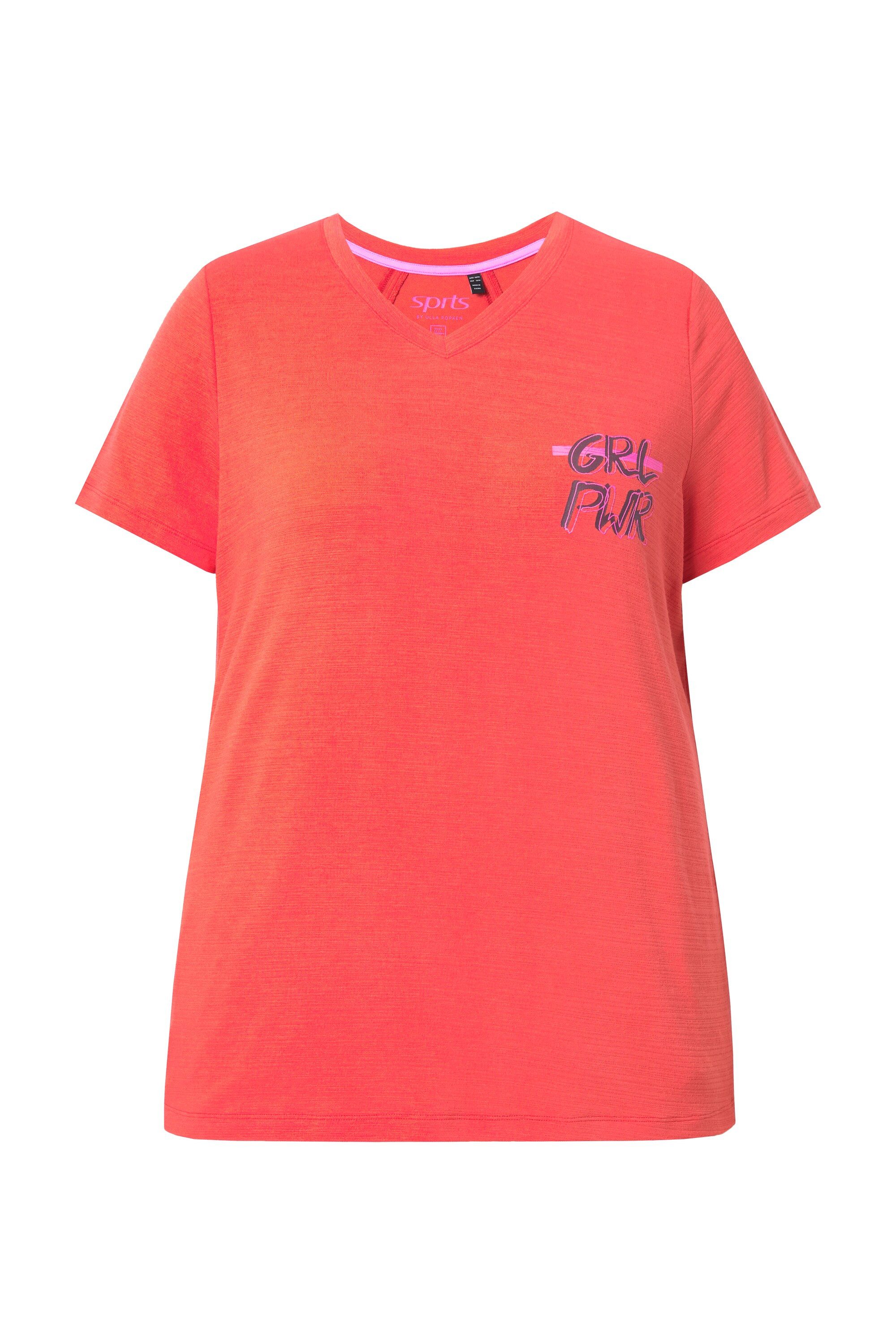 Ulla Popken T-Shirt Funktions-Shirt Cut-Outs V-Ausschnitt günstig online kaufen