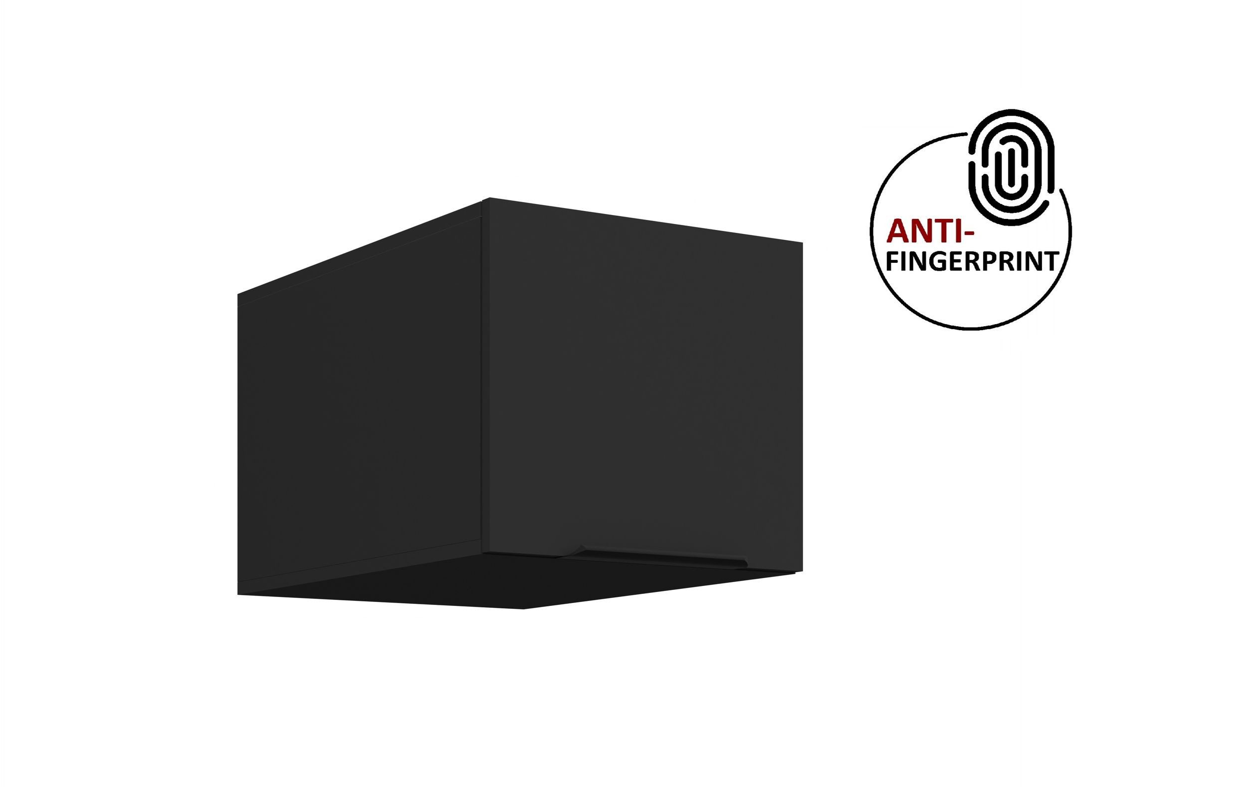 Küchen-Preisbombe Aufsatzschrank 40 cm Küche ARIA Schwarz Küchenzeile Küchenblock Anti Fingerprint