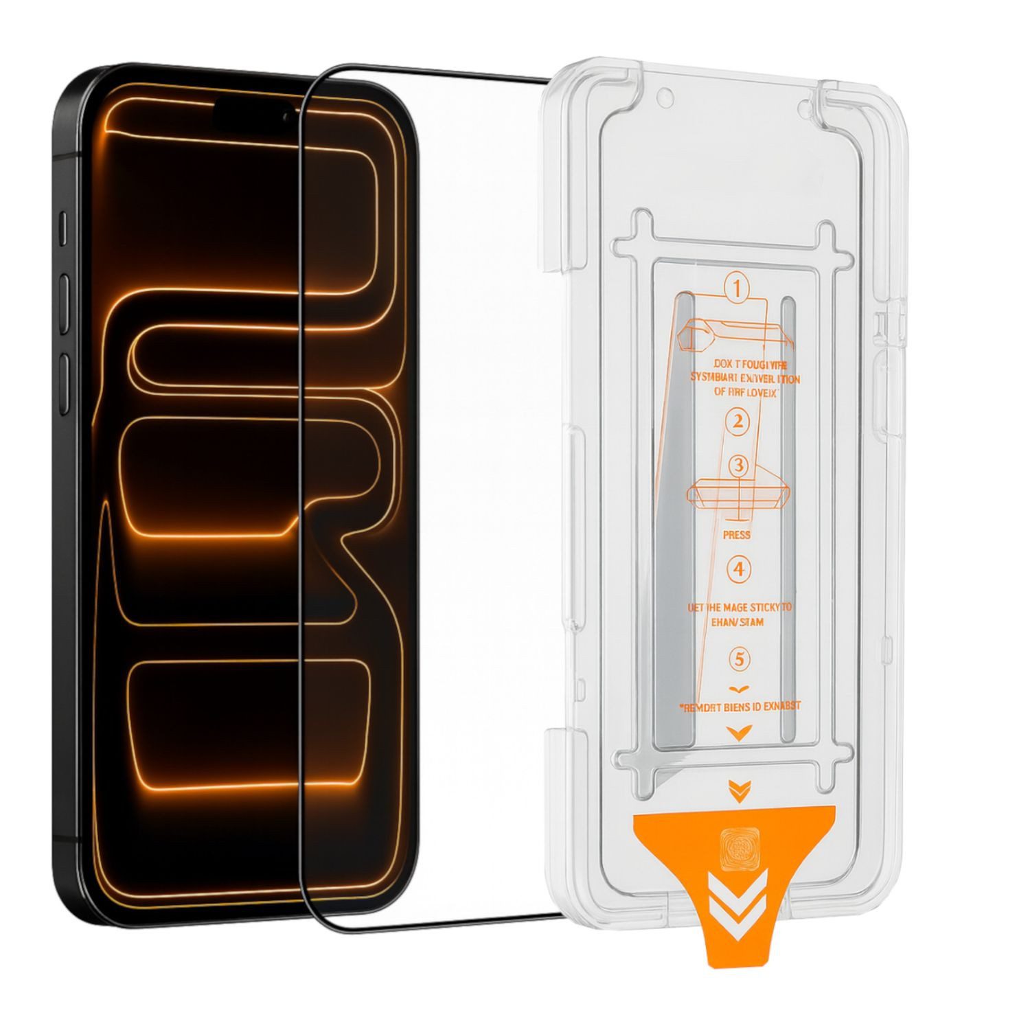 Wigento Handyhülle Für Apple iPhone 17 Pro Max SnapFit Premium Glas Installationshilfe, 9H Härte, kratzfest, stoßfest, Installationshilfe, Oleophob