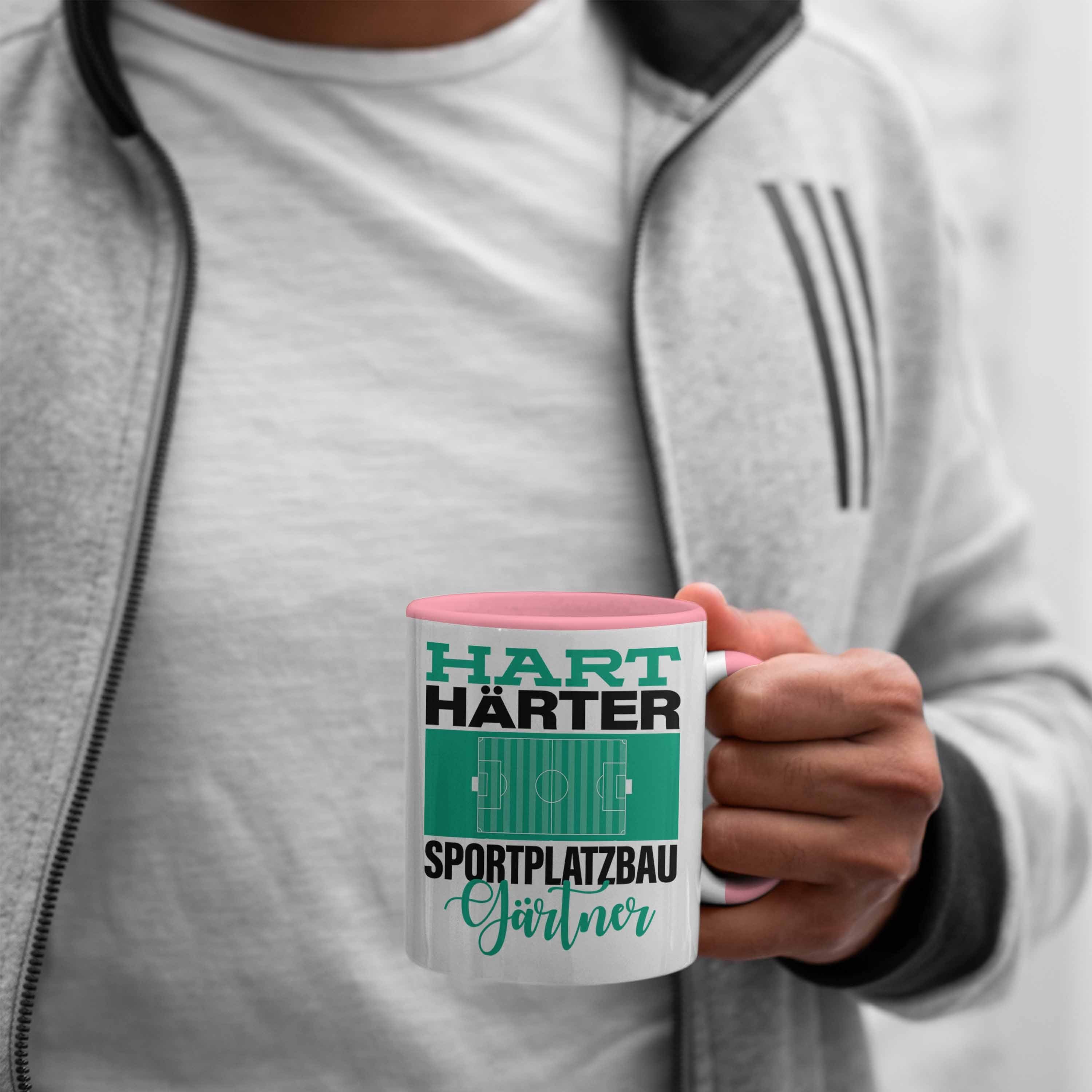 Tasse Spruch Trendation Tasse Sportp "Hart Rosa Geschenkidee für Härter Sportplatzbaugärtner