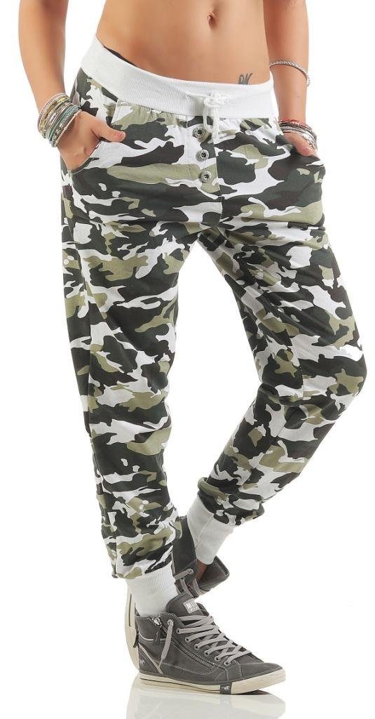 Mississhop Boyfriend-Hose Camouflage Damenhose Militär Hose Jogginghose M.121