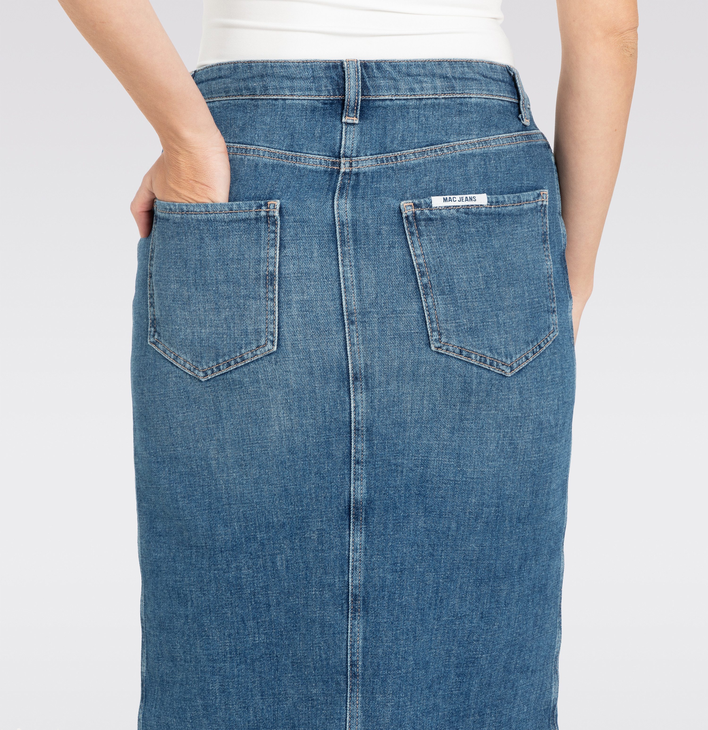 MAC Midirock MIDI SKIRT fringe im Five-Pocket Style