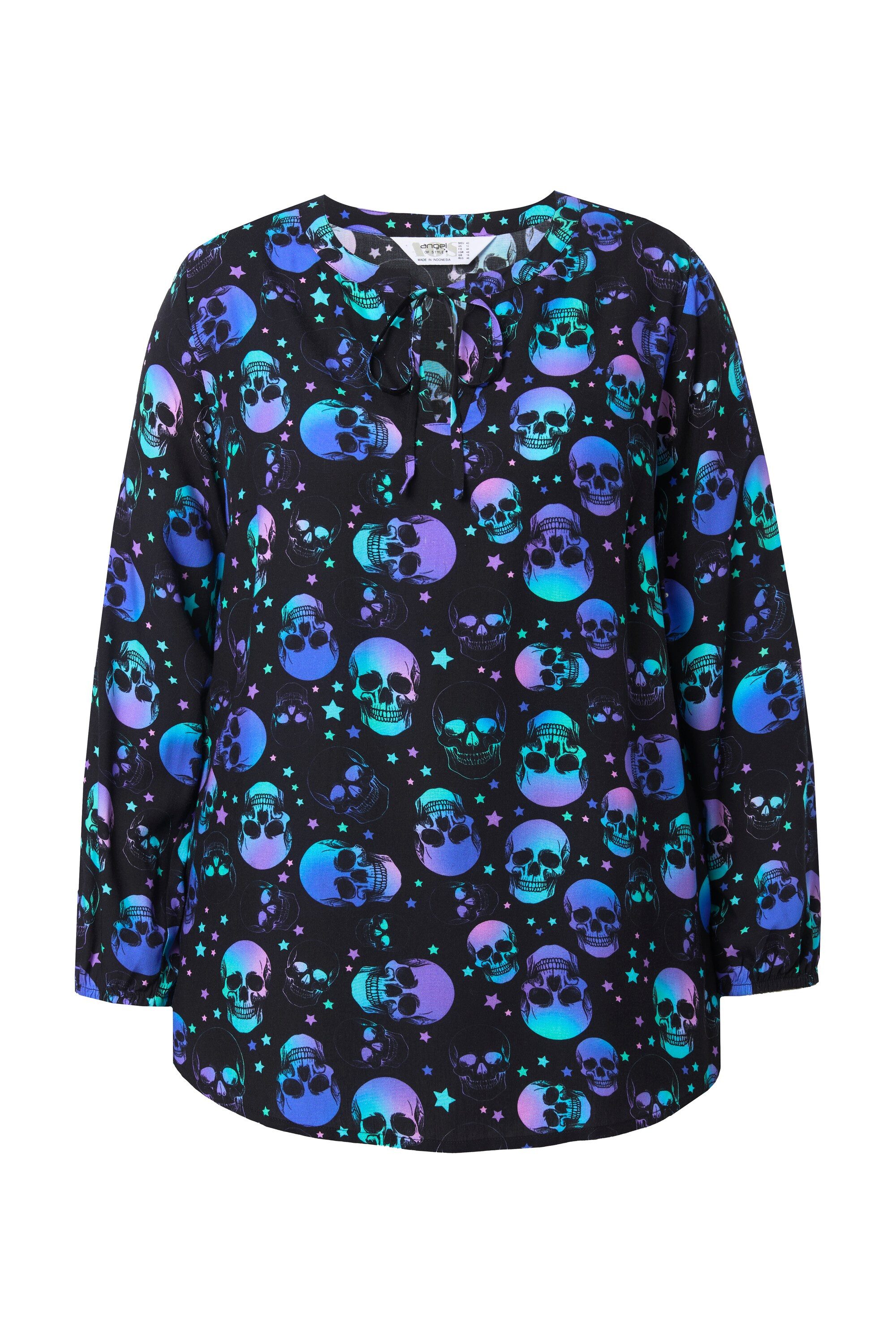 Angel of Style Longbluse Bluse A-Linie Totenköpfe Langarm günstig online kaufen