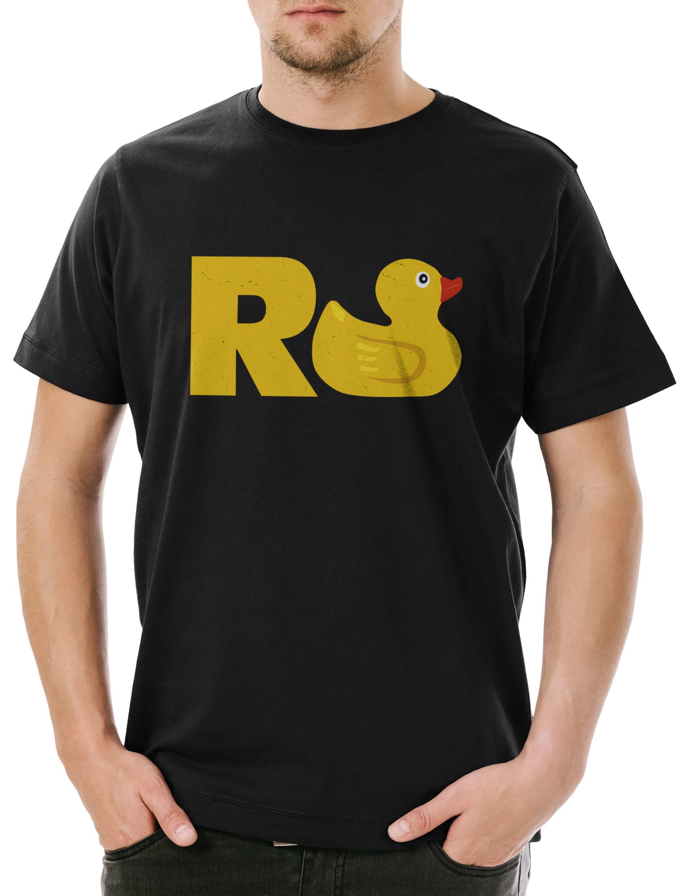 Print-Shirt Rente Gummiente Herren T-Shirt Rentner Pension Pensionär Oma Opa Spaß