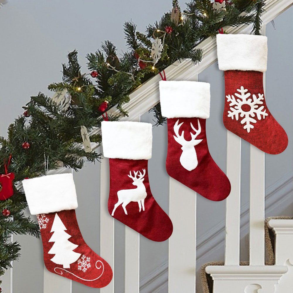 Weihnachtsgeschenk Geschenkfolie Weihnachtsstrümpfe Weihnachtsdeko Elch Socken, Taschen, Rosnek B