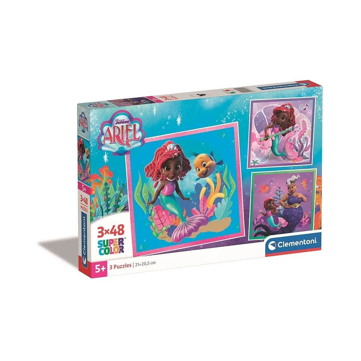 Clementoni® Lernspielzeug Disney Prinzessin Junior Ariel 3x48-teiliges