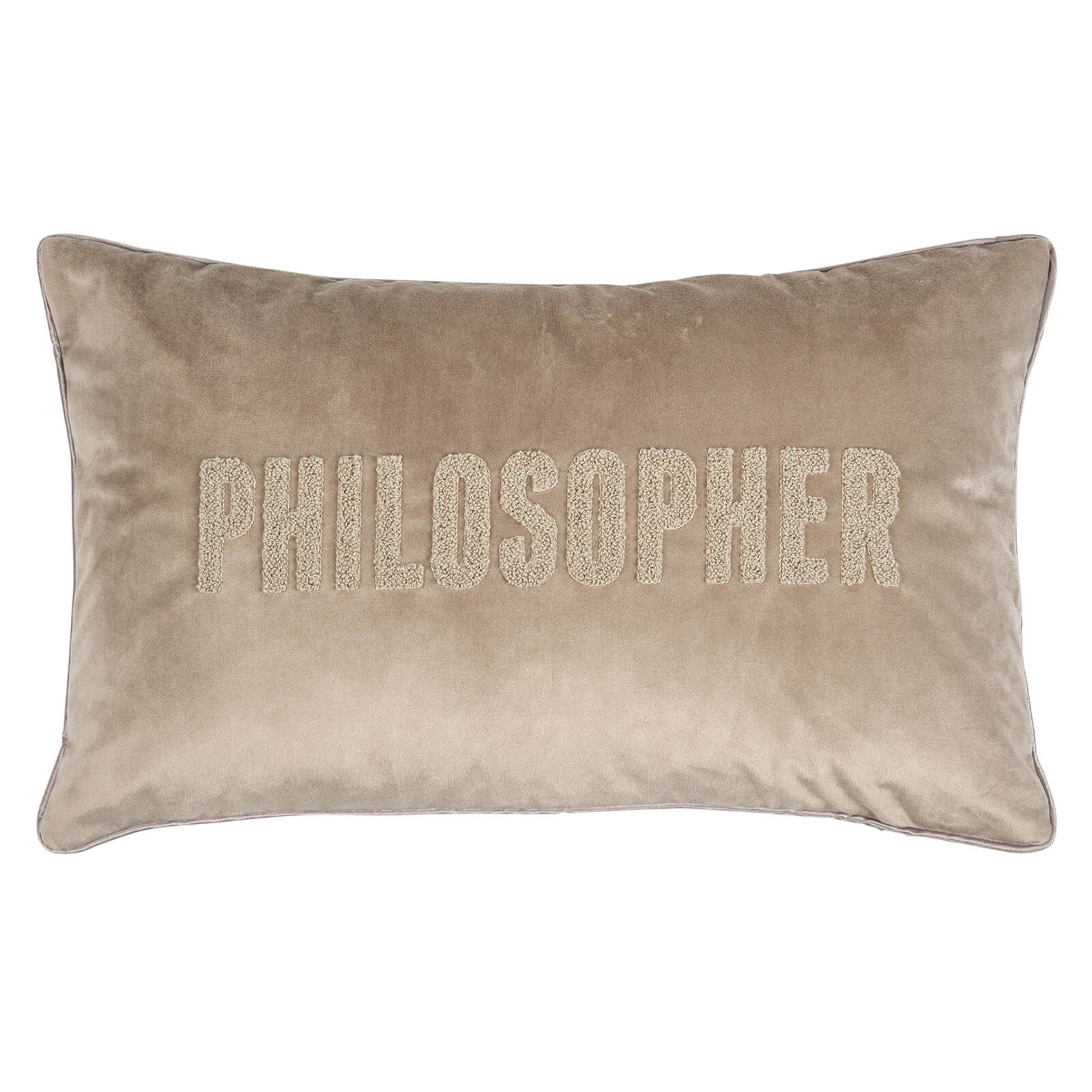 PAD Dekokissen Kissenhülle Letters Philosopher Taupe, günstig online kaufen
