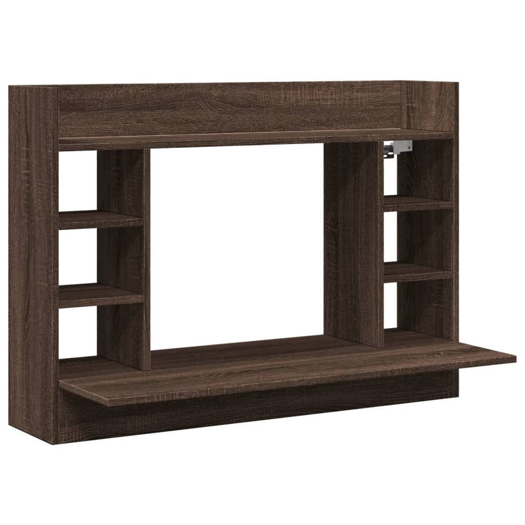 vidaXL Schreibtisch Wand-Schreibtisch Braun Eichen-Optik 105x48x75 cm Holzwerkstoff