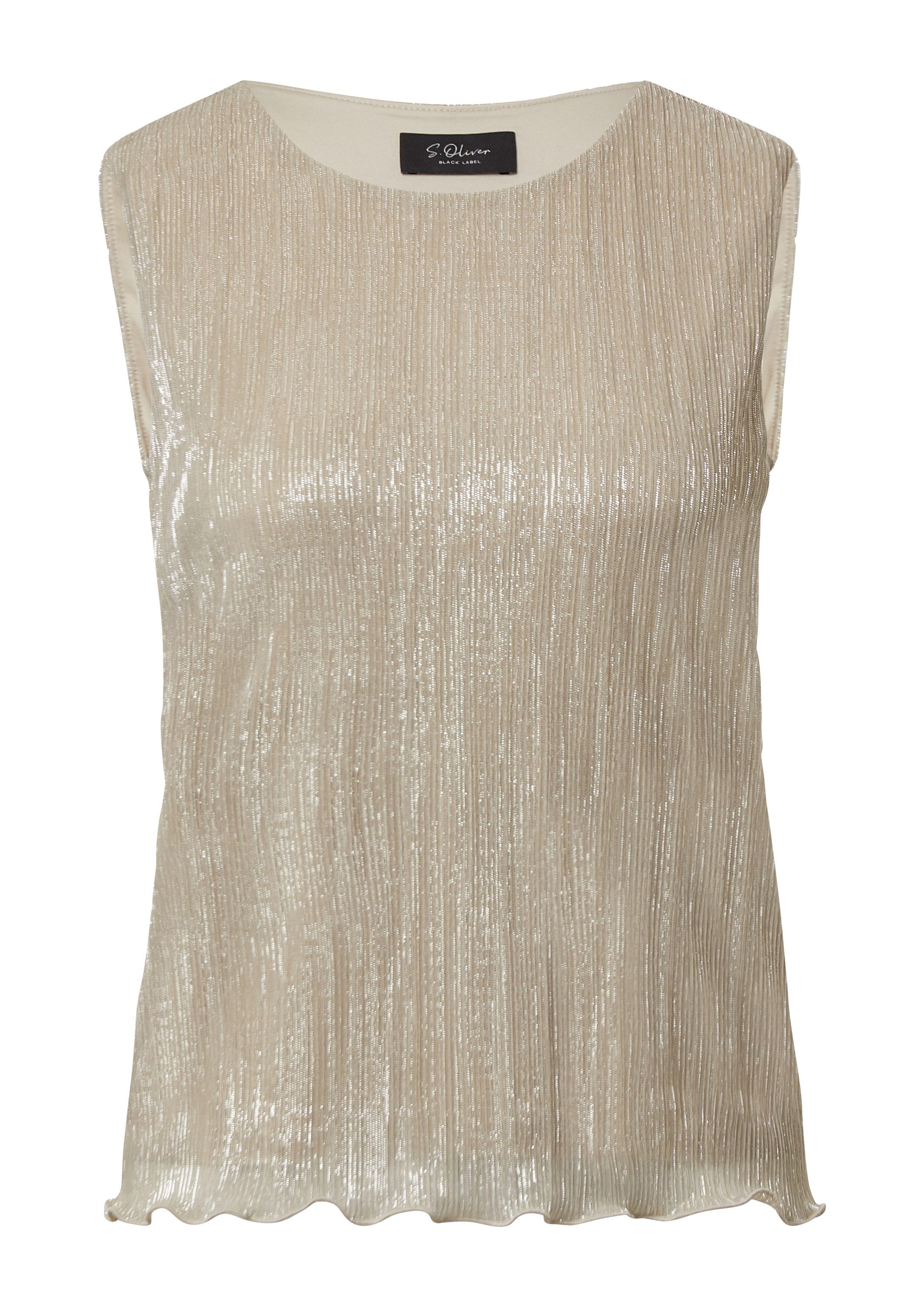 s.Oliver Muskelshirt T-Shirt Lockeres Plisseetop mit Glitzergarn günstig online kaufen