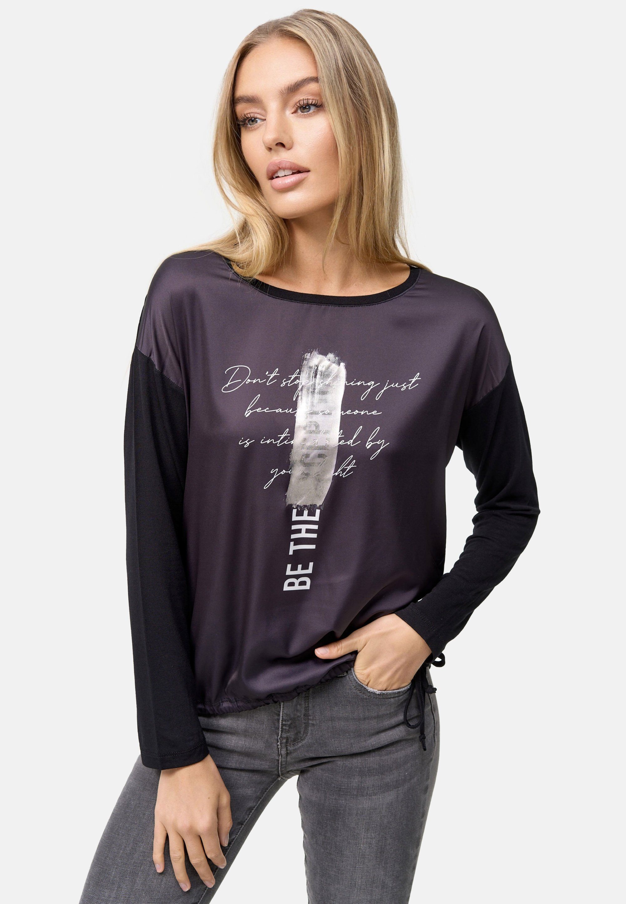 Decay Langarmshirt mit schimmerndem Frontprint, Mit schimmerndem Schriftzug- Print auf der Front ein Highligh | T-Shirts
