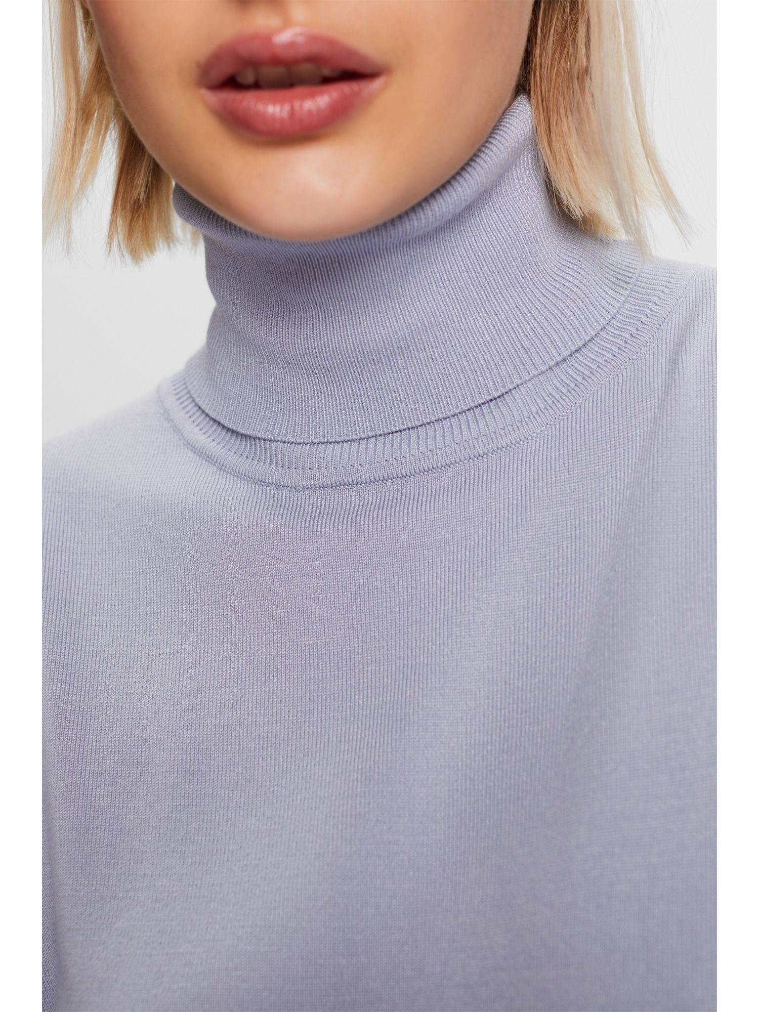 Collection LAVENDER LENZING™ Basic-Rollkragenpullover, ECOVERO™ BLUE LIGHT Rollkragenpullover Esprit