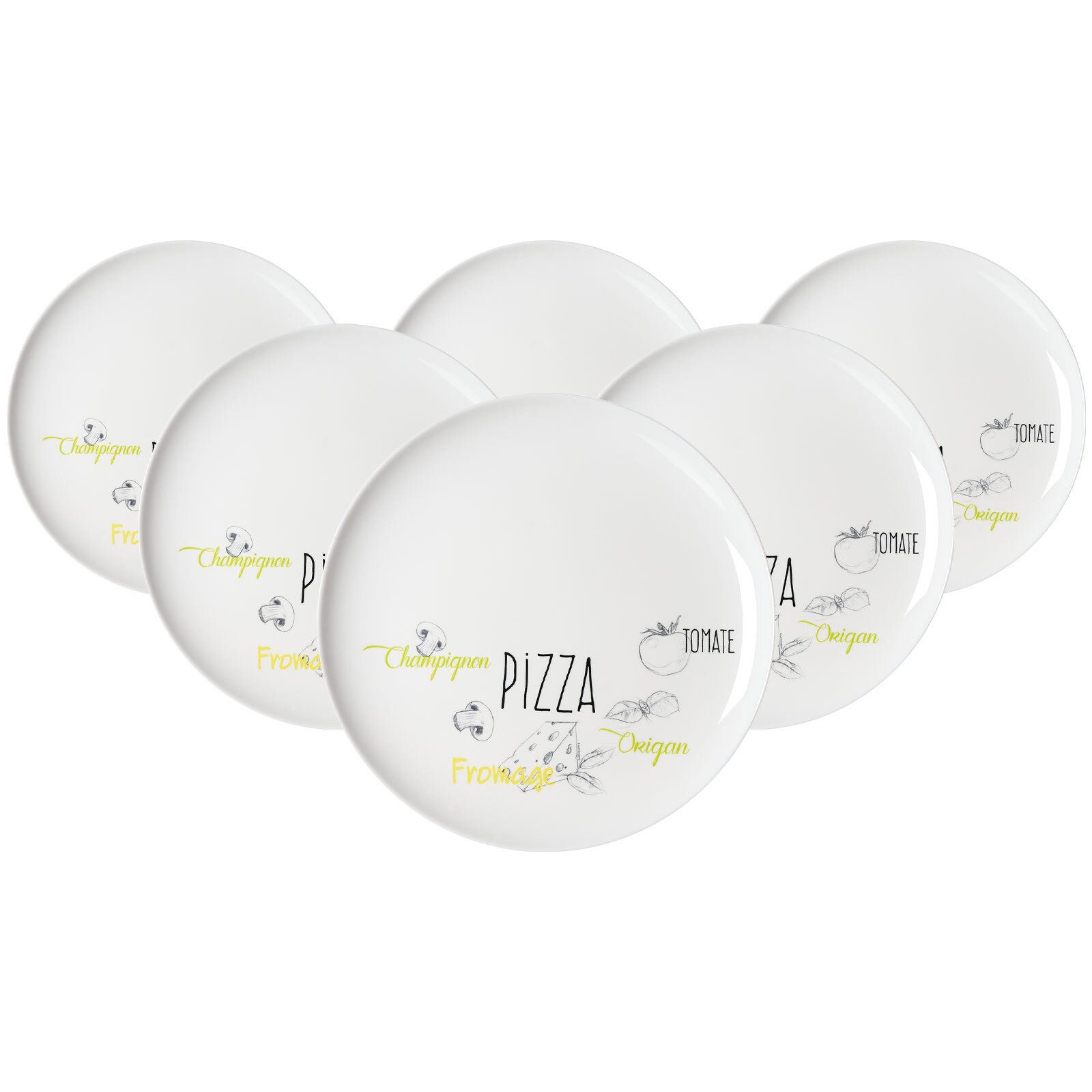 Ritzenhoff & Breker Pizzateller Alberto Pizzateller ø 32 cm 6er Set, (6 St)