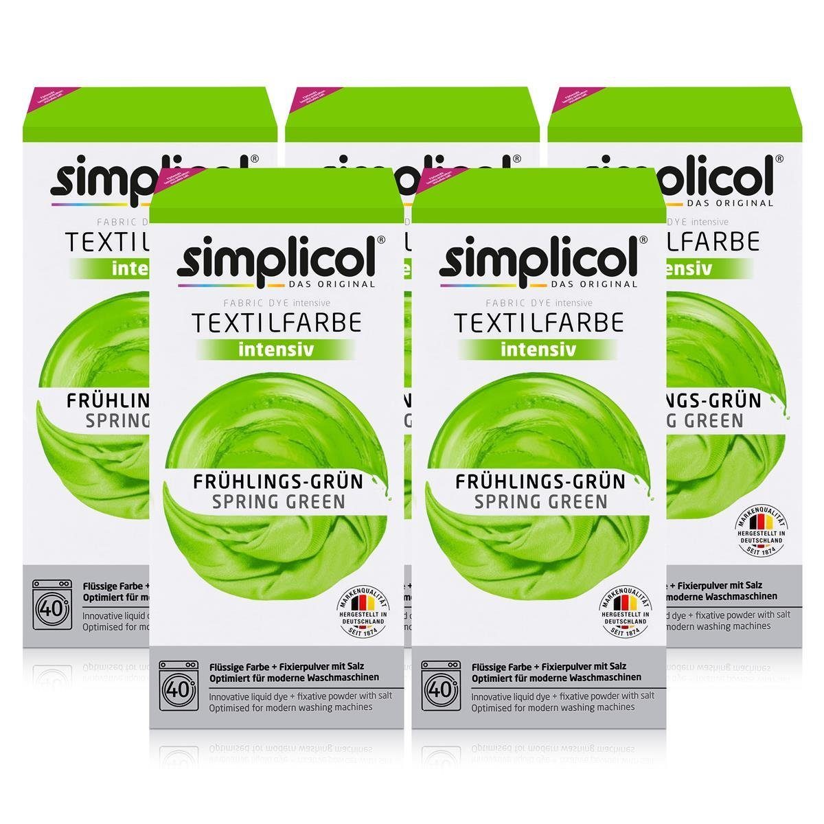 simplicol Textilfarbe Simplicol Textilfarbe intensiv FrühlingsGrün Einfaches Färben (5er