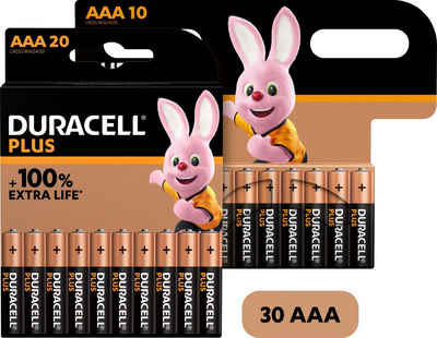 Duracell »20+10 Pack: 30x Micro/AAA/LR03« Batterie, LR03 (1,5 V, 30 St), 1,5V