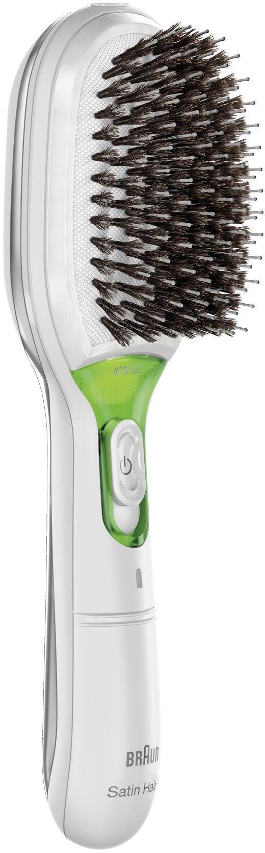 Braun Haarglättbürste Satin Hair 7 IONTEC BR750, natürliche Borsten, Ionen-Technologie zur Glanz-Förderung