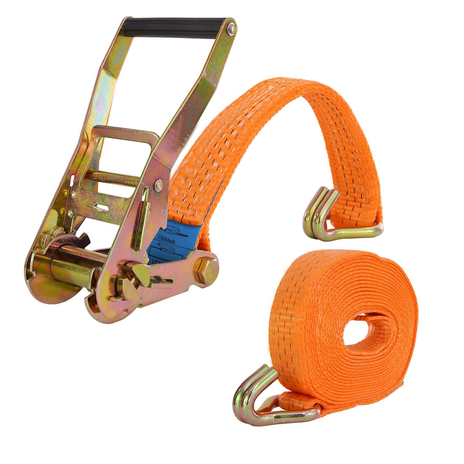TRUTZHOLM Spanngurt Spanngurt mit Ratsche Zurrgurt 6m 3000kg 3to 2-tlg. TÜV / GS orange (Artikel, 1-St) Robust,Reißfest,Uv