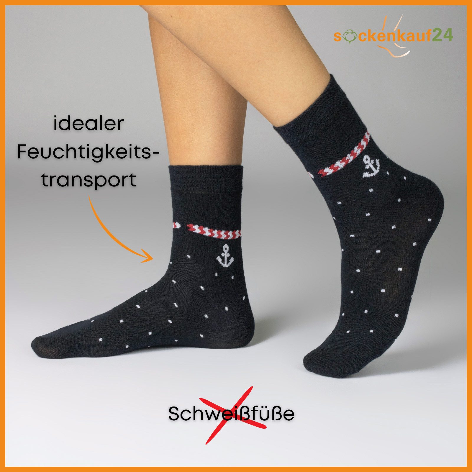 sockenkauf24 Basicsocken 10 Paar Damen Socken Mehrfarbig Streifen Punkte (34857, 39-42) Herzen Maritim Baumwolle