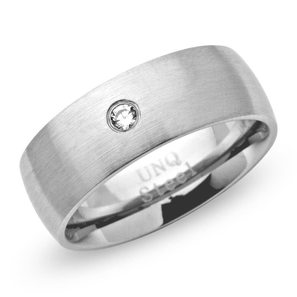 Fingerring Unique Ring Edelstahl schlicht rund 7 mm Zirkonia R9143cz