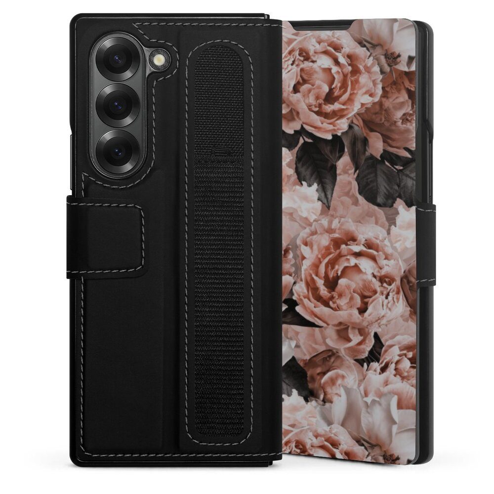 DeinDesign Handyhülle Vintage Blume Rose Vintage Flower Wallpaper, Samsung Galaxy Z Fold 6 Hülle Handy Flip Case Wallet Cover