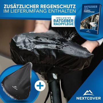 Nextcover Sattelbezug Universal Gel Sattelbezug Fahrrad inkl. Regenschutz