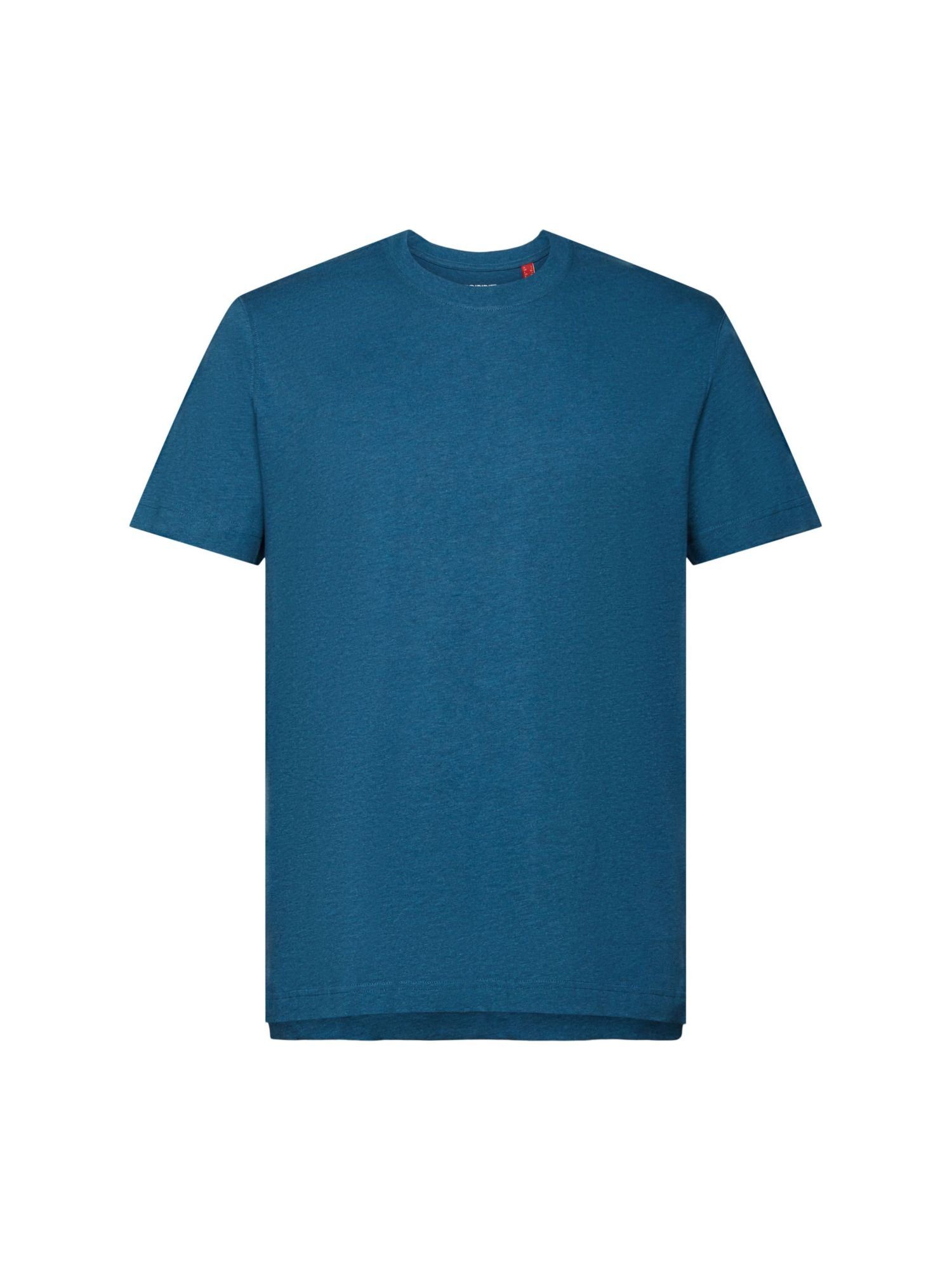 Esprit T-Shirt Rundhals-T-Shirt, 100 % Baumwolle (1-tlg) GREY BLUE