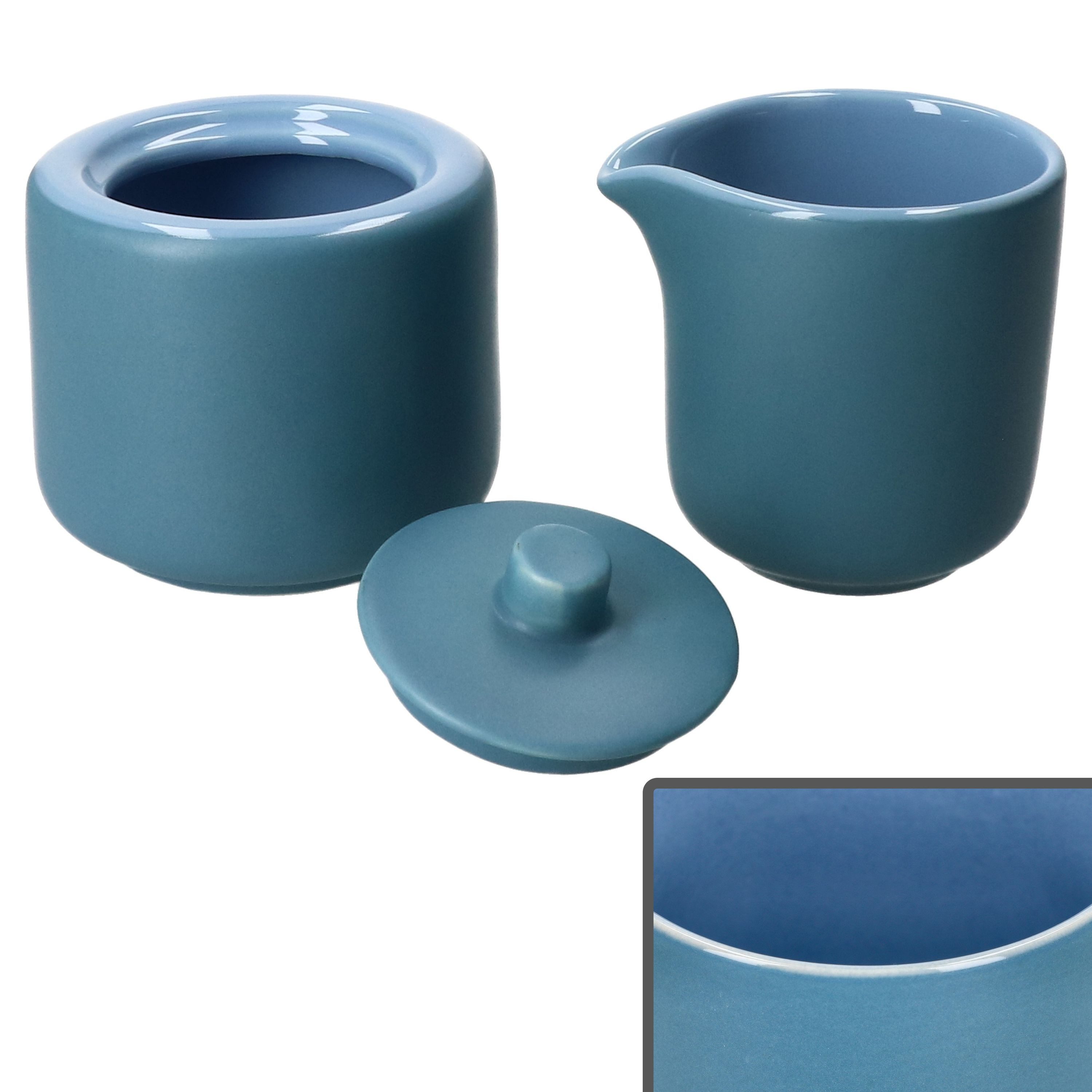 Ritzenhoff & Breker Milch- und Zuckerset Ritzenhoff 2tlg. Set Jasper Ozeanblau Milchkännchen & Zuckerdose, Steingut – Bild 2 von 5