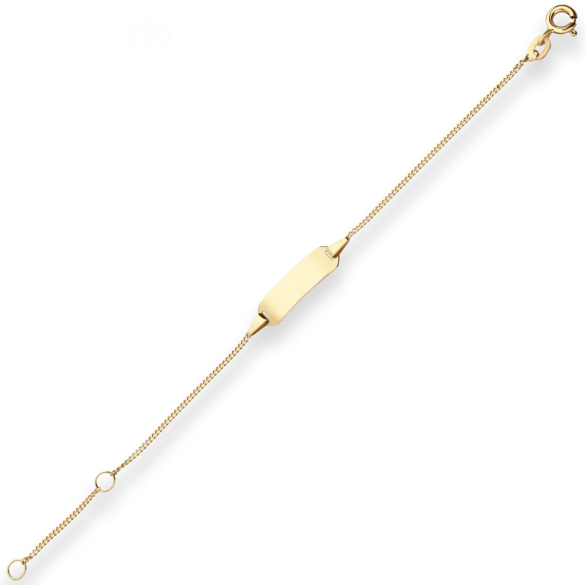Schmuck Krone Goldarmband 1,1mm Id-Armband Panzerkette aus 585 Gelbgold 13cm, Gold 585