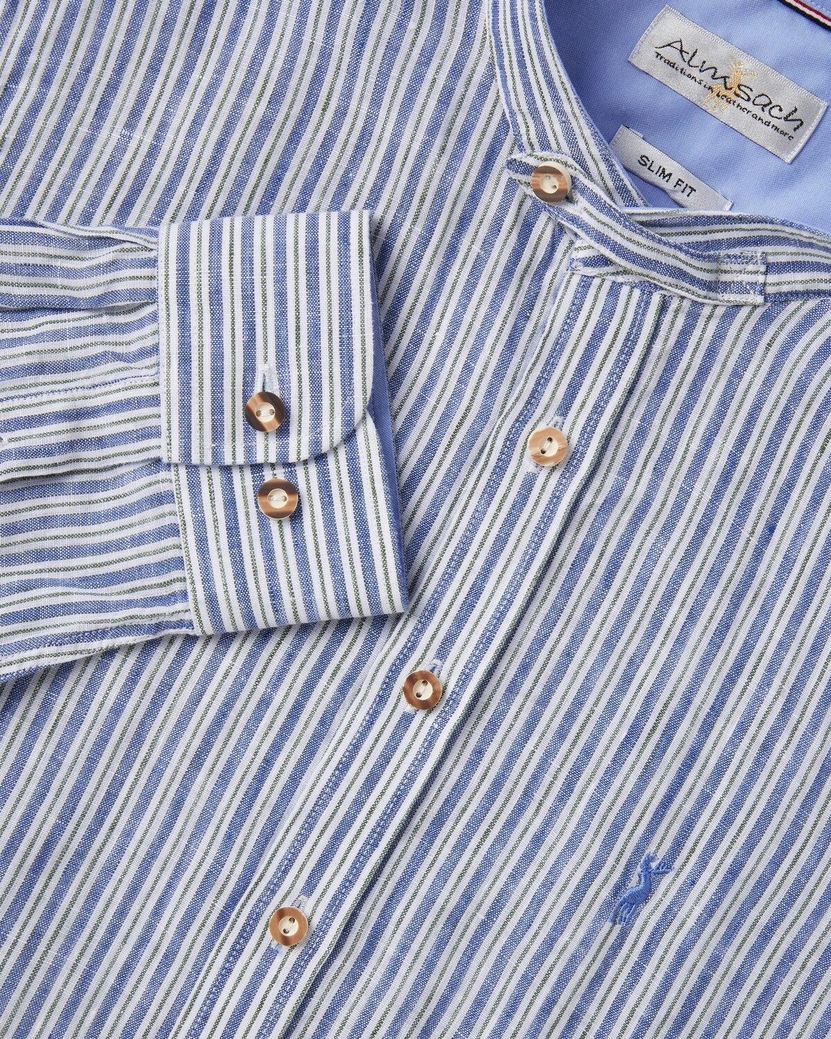 Almsach Trachtenhemd Streifenhemd Slim Fit