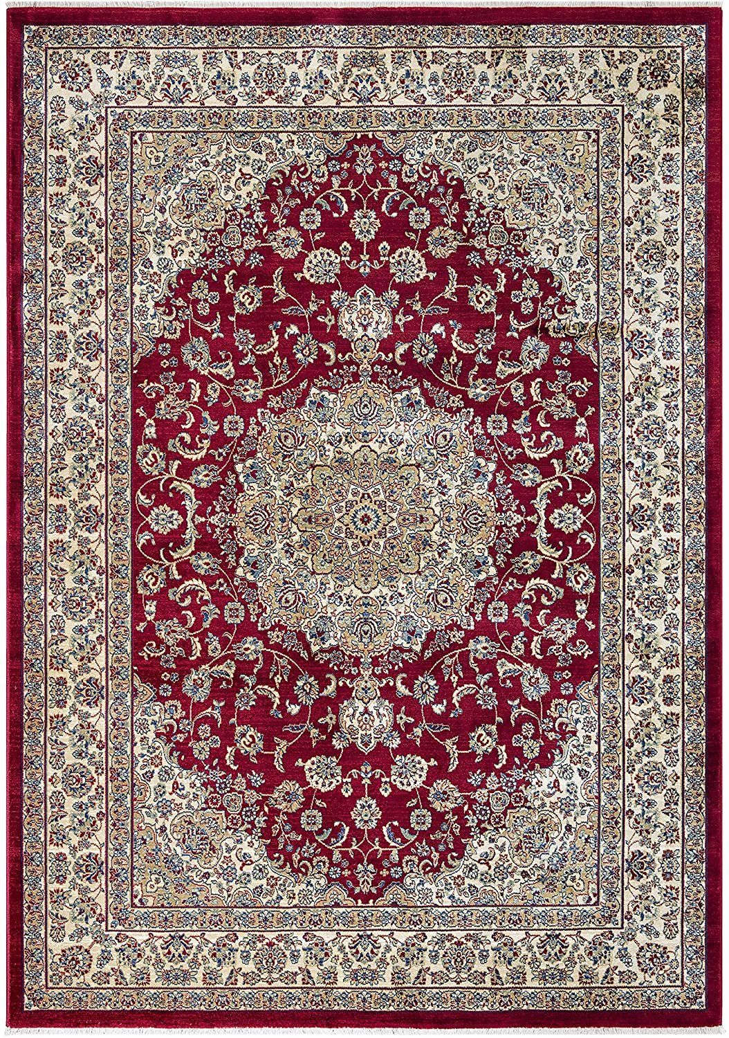 Orientteppich SHIRAZ 2156A, rechteckig, rutschfest 8 Wohnzimmerteppich mm, TEPPIA, Höhe: beige flur teppichläufer rot