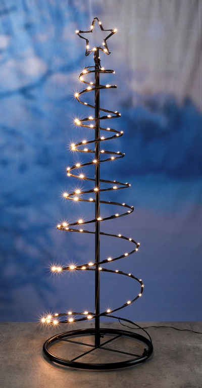 Spetebo Dekobaum LED Metall Weihnachtsbaum schwarz - 100 LED (Packung, 1 St., Lichterbaum), für den Außenbereich geeignet