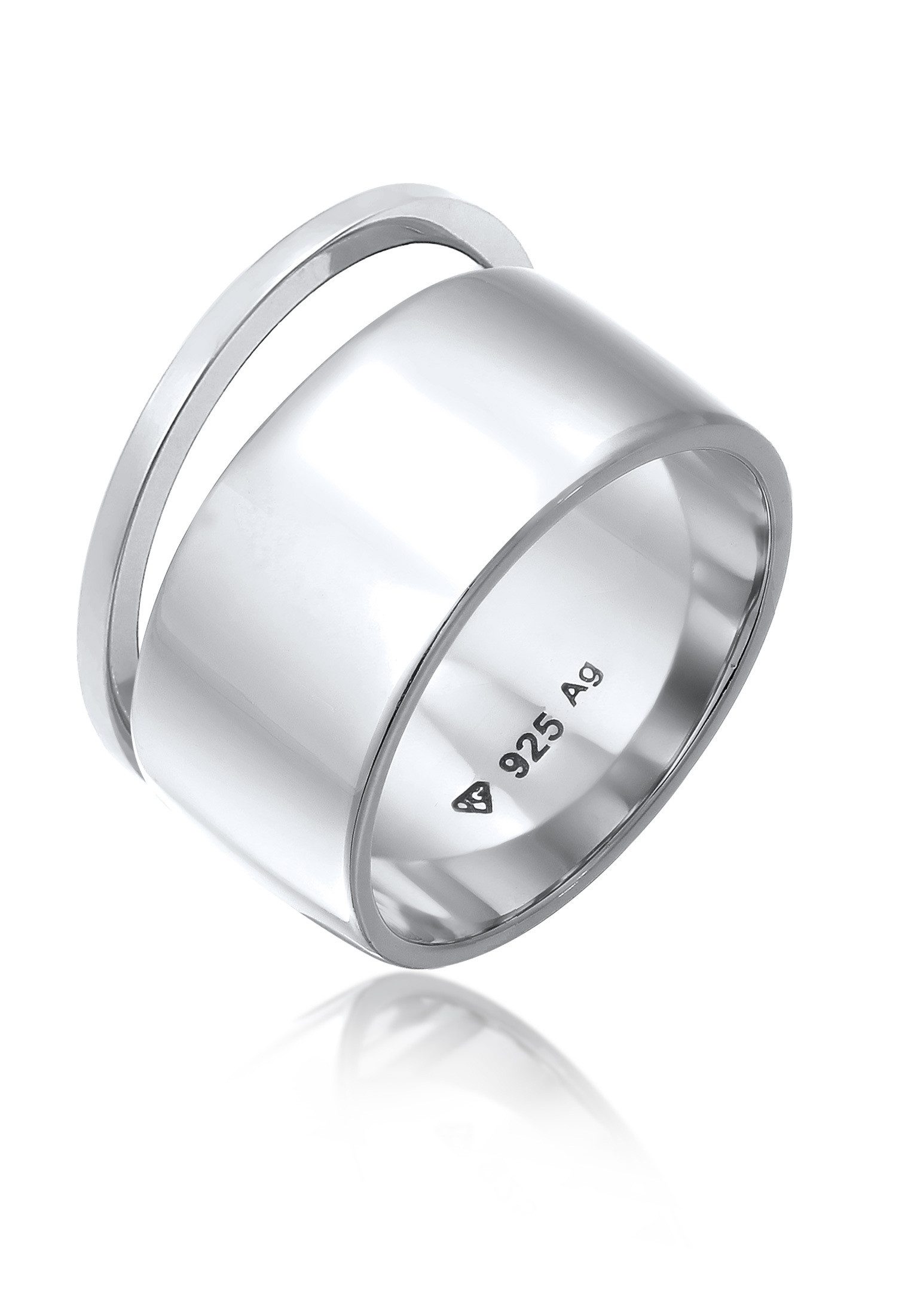 Ring-Set Bandring Stacking Breit Schmal Basic 2er Set 925 Sterling Silber