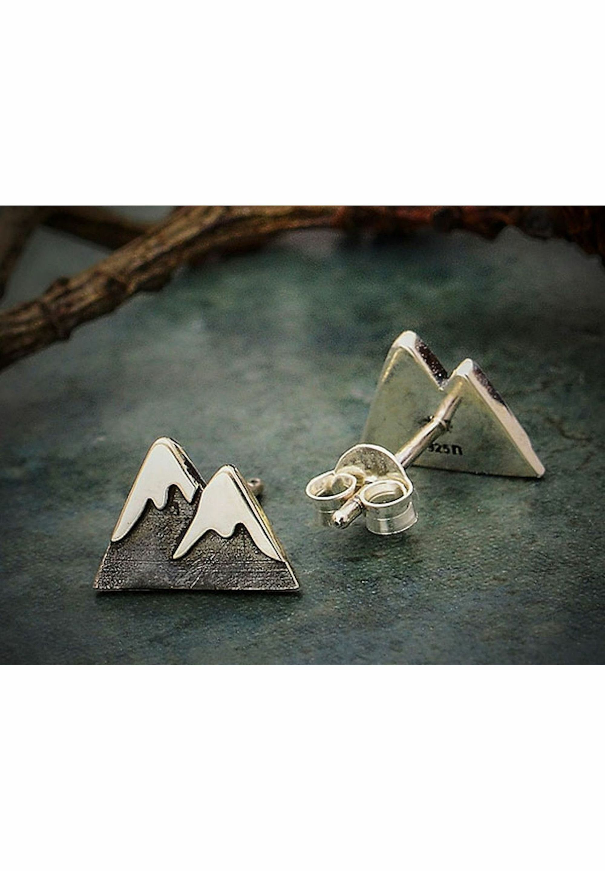 Gemshine Paar Ohrhänger Alpin silver Berg coloured