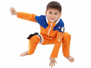 GalaxyCat Kostüm Genin Kinderkostüm für Naruto Fans, Uzumaki Ninja Kinder Kostüm, Kinder Kostüm von Naruto Uzumaki