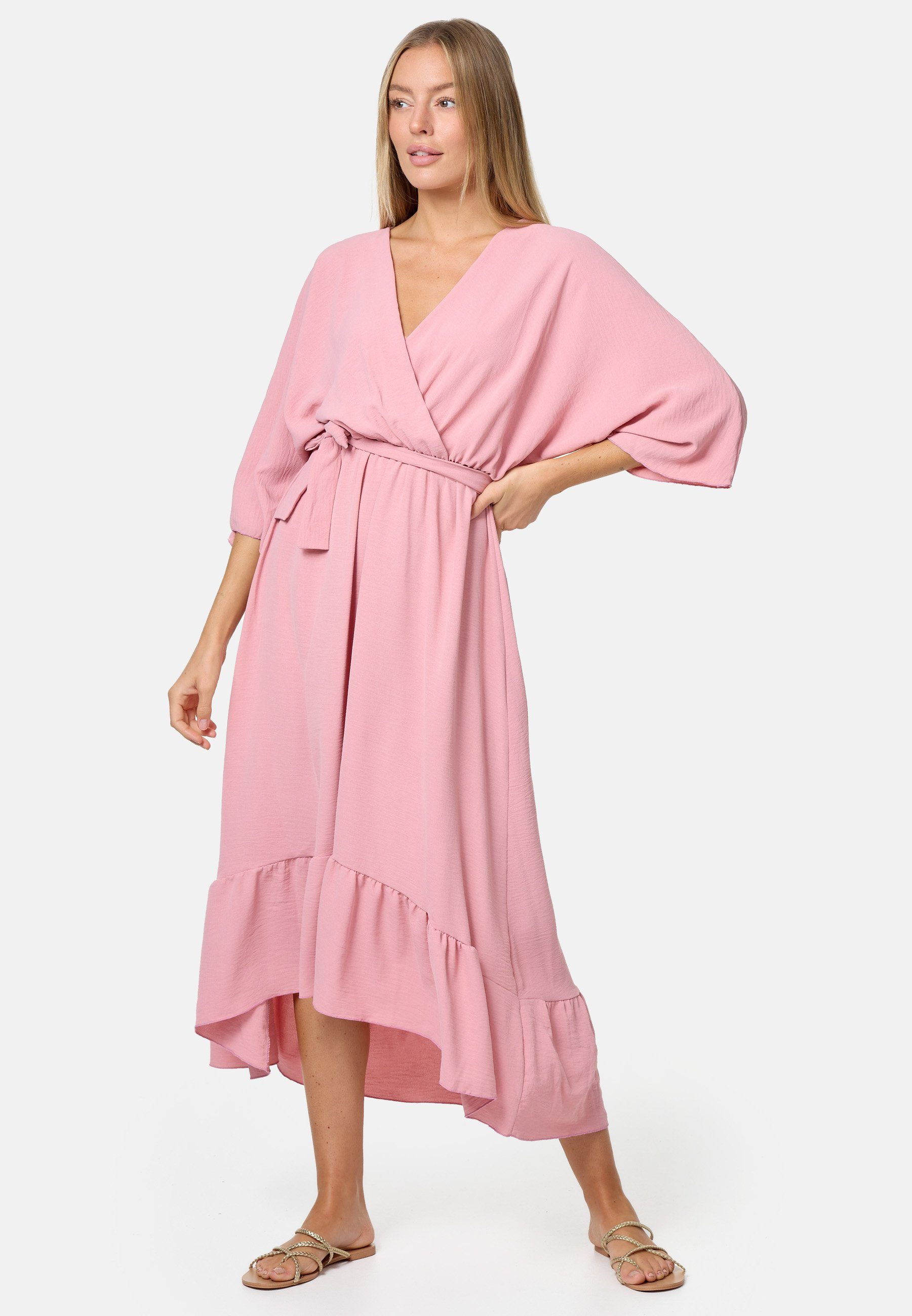 Rayshyne Maxikleid PM-25 (Midi Wickelkleid Optik Sommerkleid in Einheitsgröße)