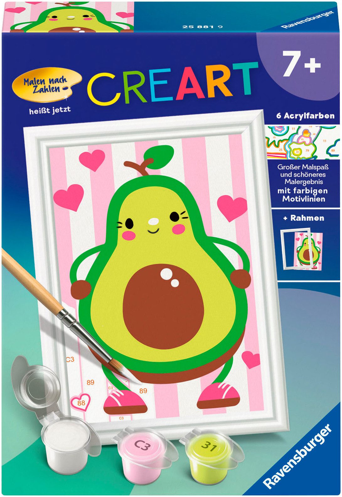 Ravensburger Раскрась по номерам CreArt, Avocado, Made in Europe