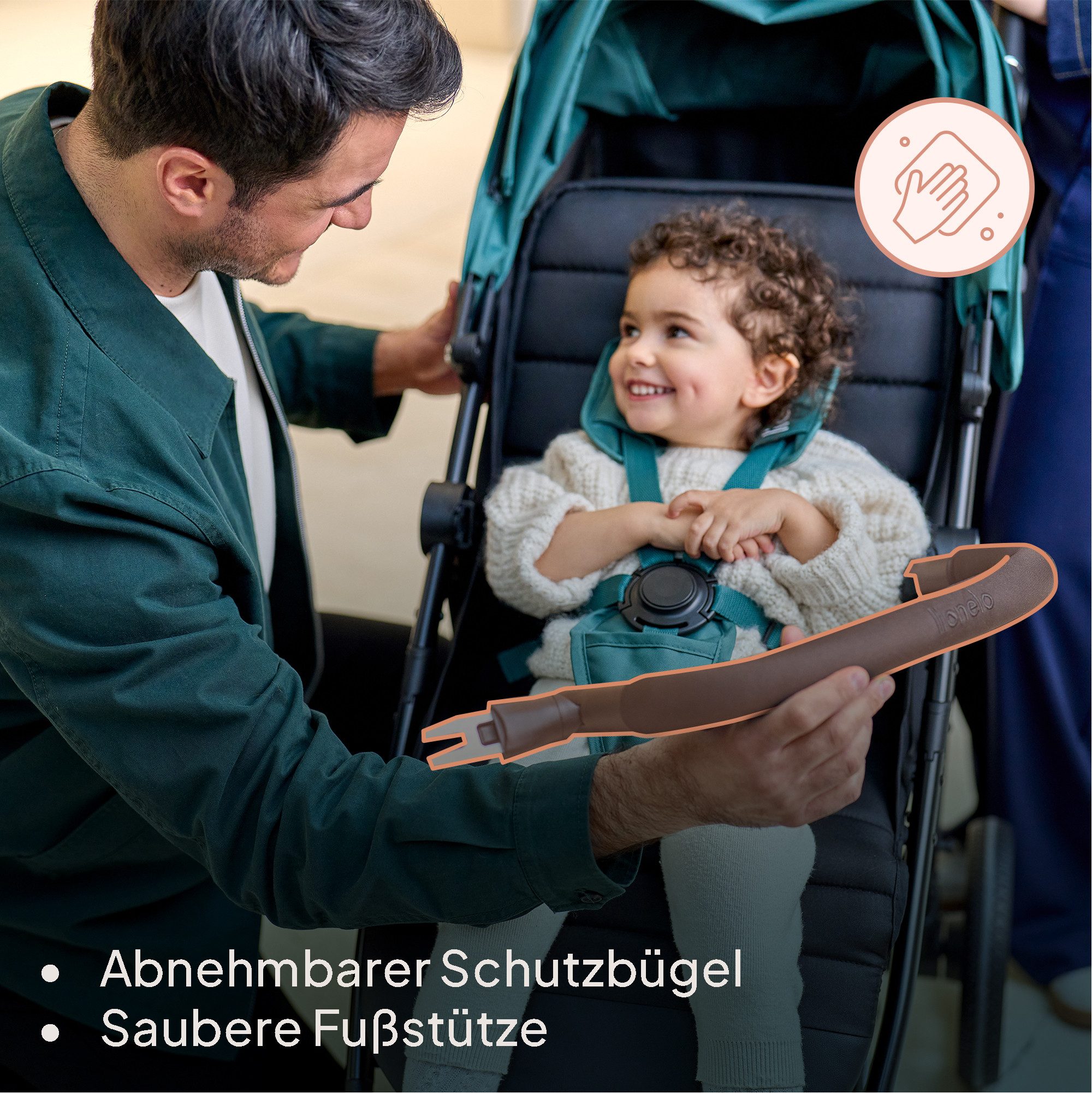 lionelo Kinder-Buggy MIRRA, (Set), PU-Allterrainräder/UPF50+/92cmLiegefläche/verstellbarerGriff