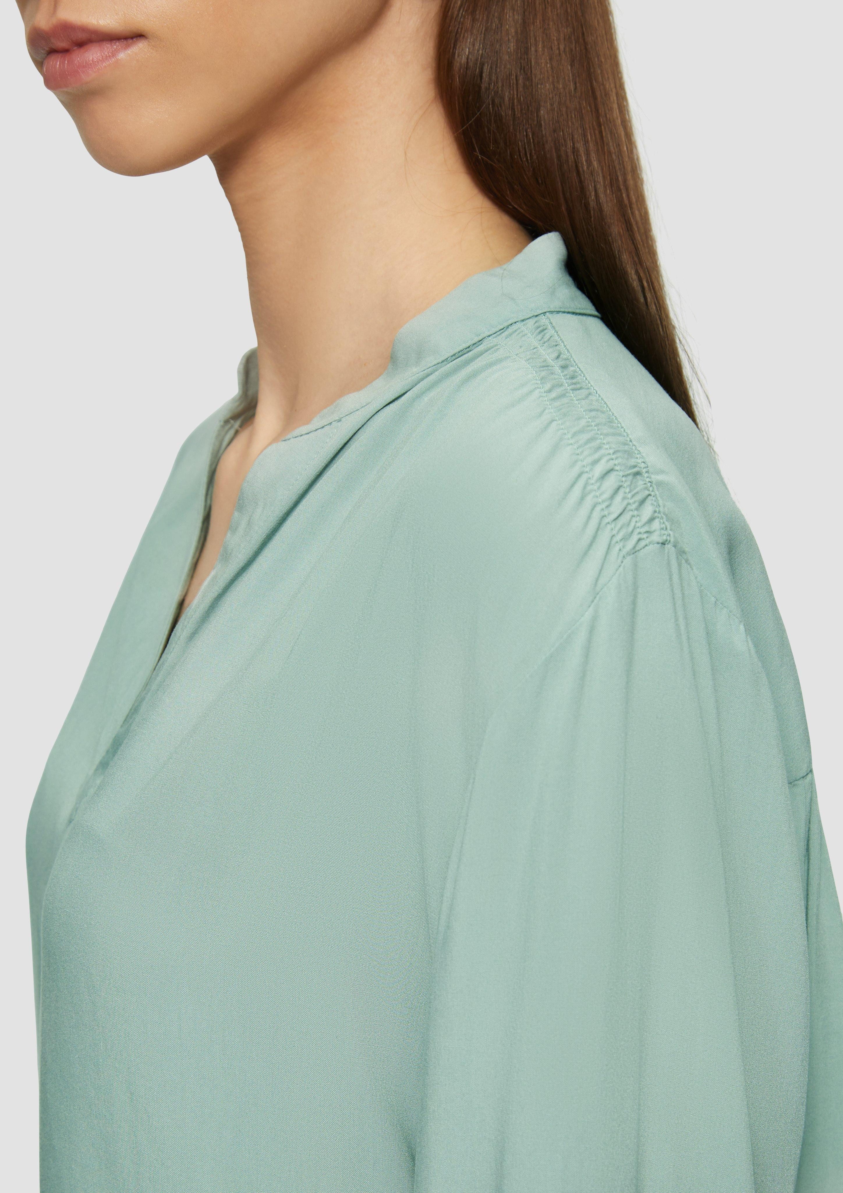 QS Langarmbluse Viskosebluse mit Smok-Detail an günstig online kaufen