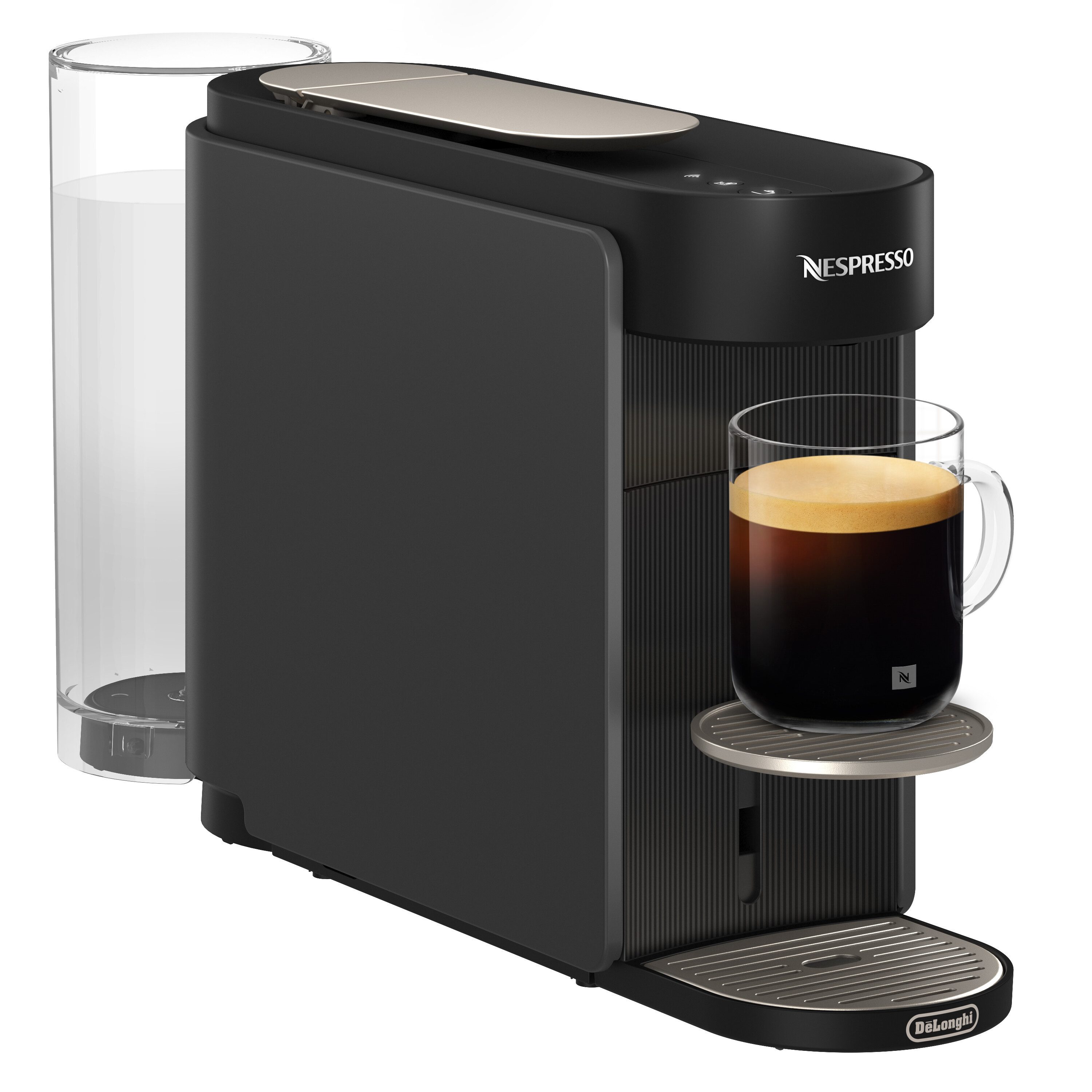 NESPRESSO Kapselmaschine Vertuo Up ENV200.GY von DeLonghi, 3 Sekunden Aufheizzeit, One Touch Kaffee Zubereitung, für 5 Tassengrößen, kompaktes Design