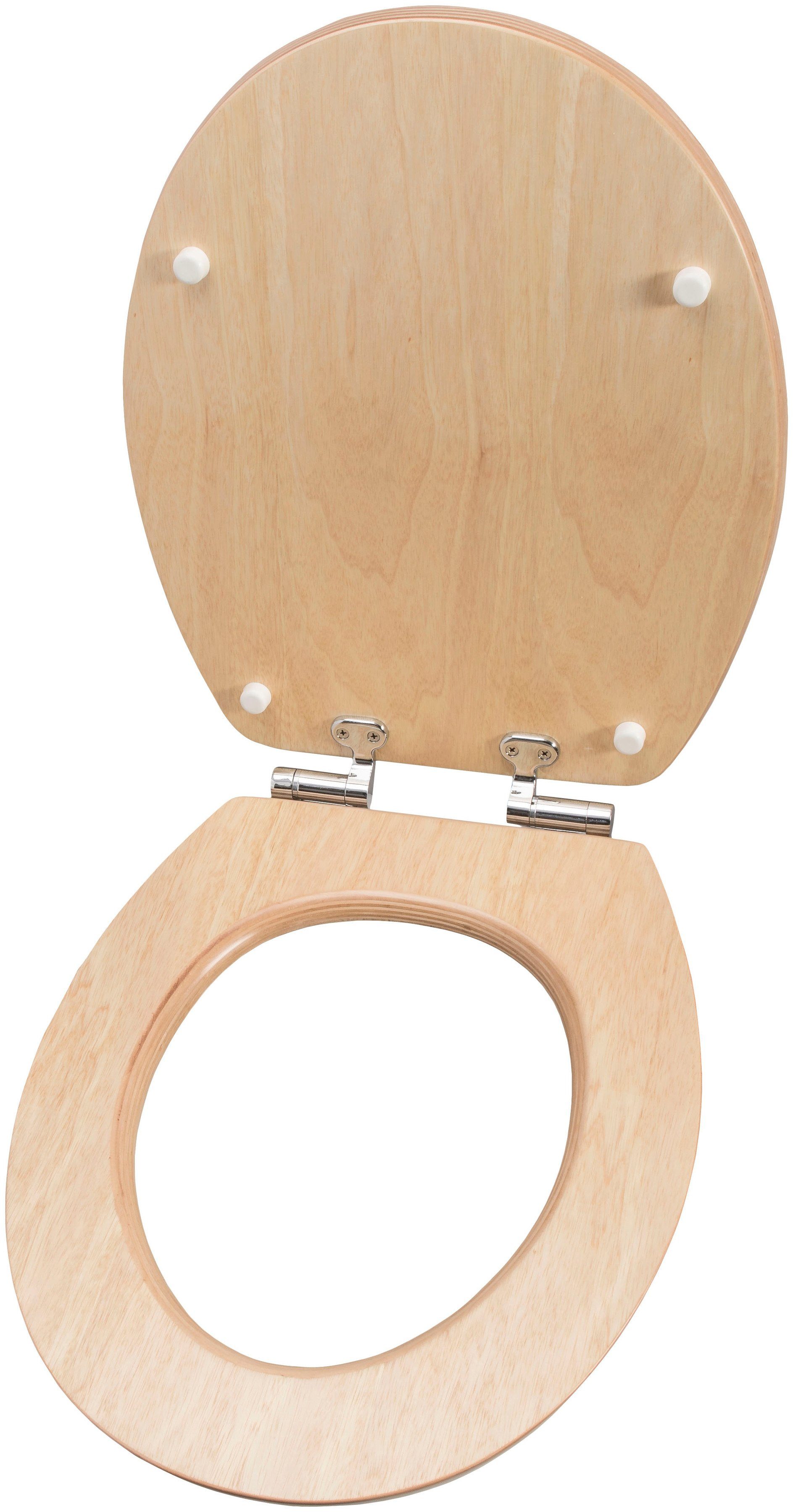 CORNAT WC-Sitz Hochwertiges Echtholz - Kiefer - Absenkautomatik, Komfortables Sitzgefühl - Edle Holz-Optik passt in jedes Badezimmer – Bild 4 von 5