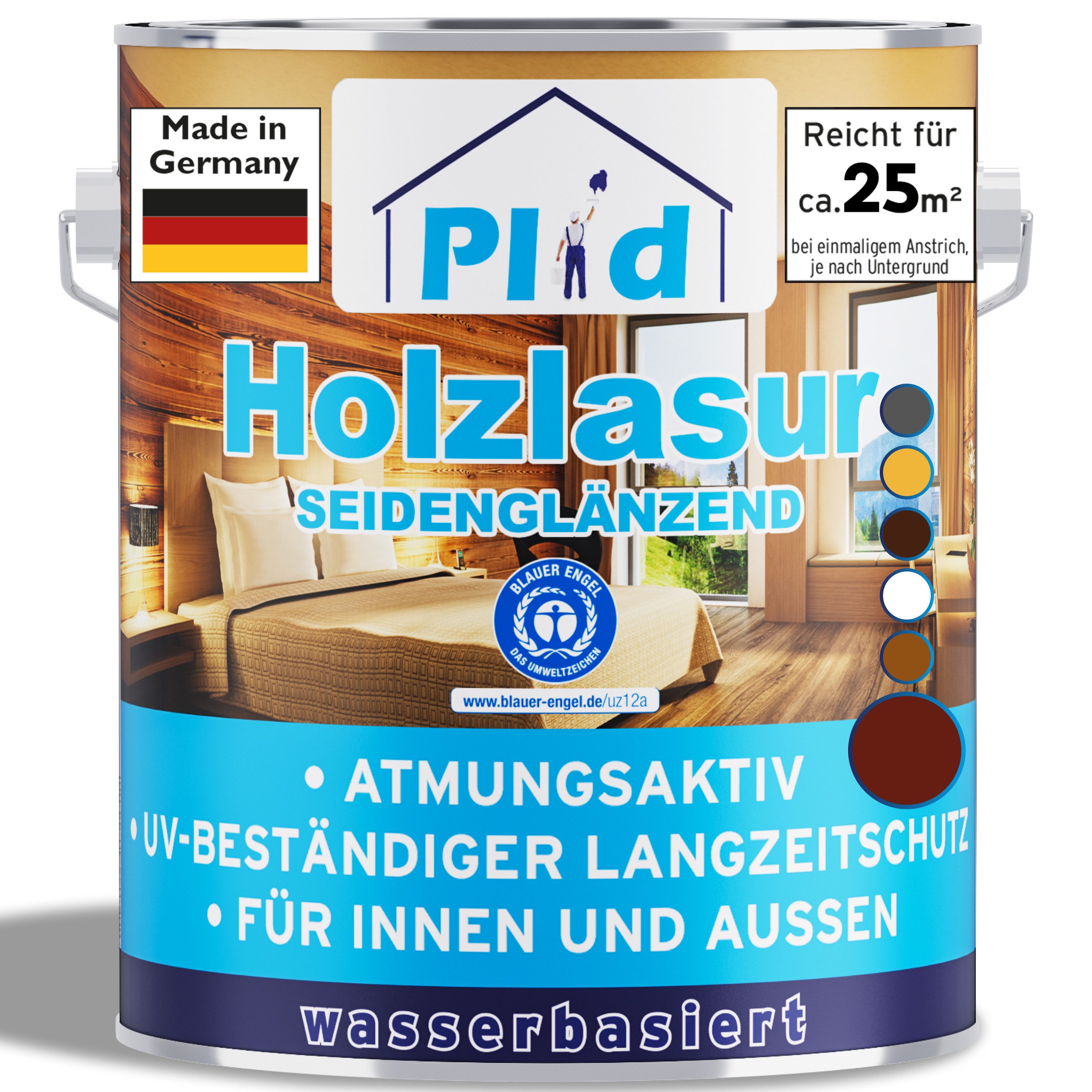 plid Holzschutzlasur Premium Holzlasur Holzschutzlasur Holzschutz Lasurpinsel, Schnelltrocknend